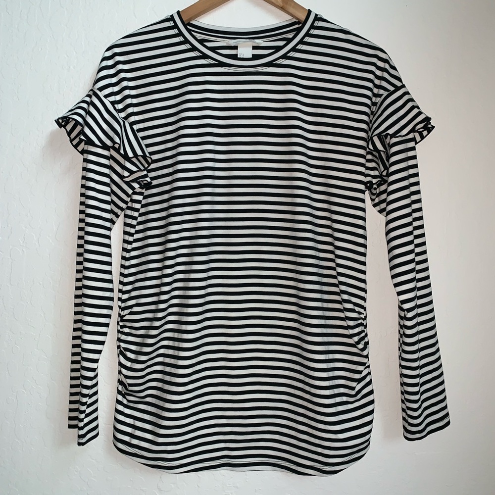 H&M Maternity Striped Long Sleeve with Ruffles